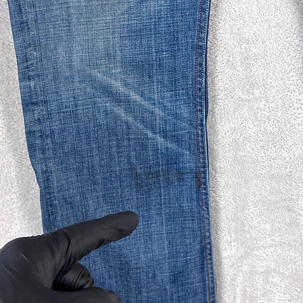 VTG Earnest Sewn Jeans Men 32 Fulton Straight Whiskered Faded Y2K Made in USA - Picture 13 of 13